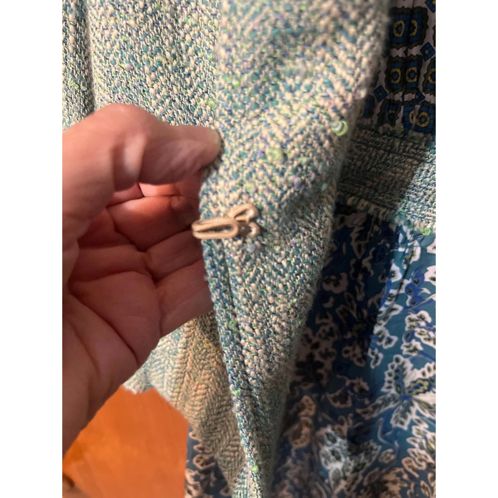 DOROTHEE SCHUMACHER Vtg Schumacher Designer Dress Jacket Green Blue Romania Size XS / US 0-2 / IT 36-38 - 20 Thumbnail