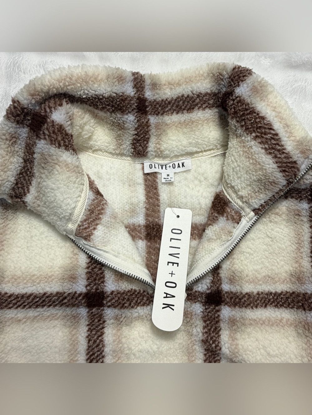 Other Women’s Long Sleeve Stone Plaid Fleece Size L Size L / US 10 / IT 46 - 3 Thumbnail