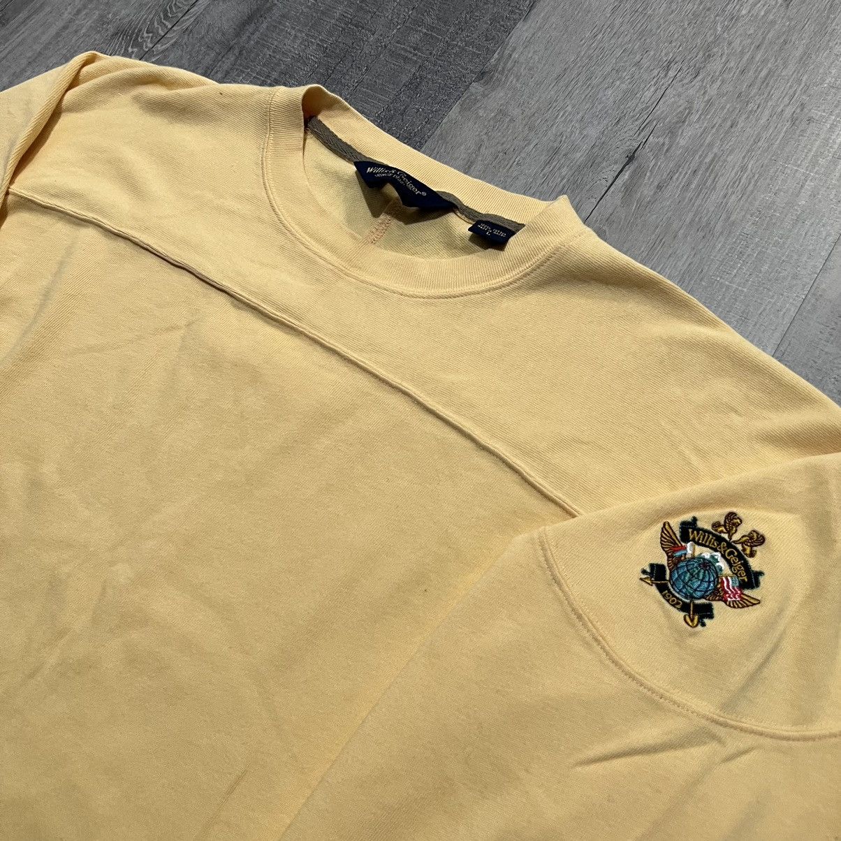 Willis & Geiger Willis & Geiger Yellow Cotton Lightweight Crest Sweatshirt Size US L / EU 52-54 / 3 - 2 Thumbnail