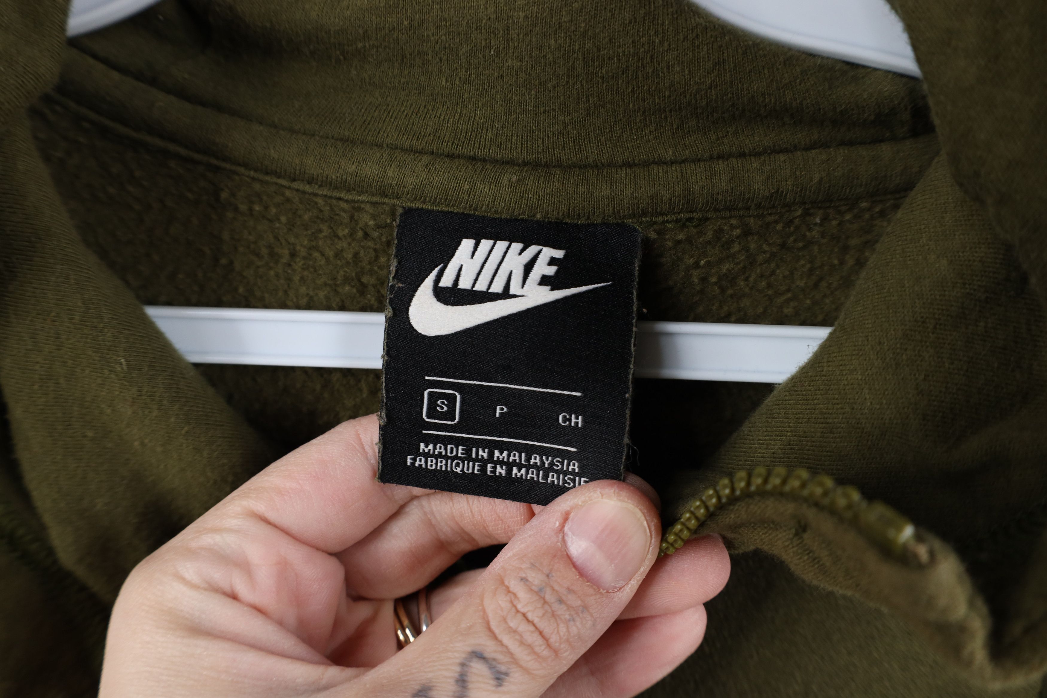 Nike Vintage Y2K Nike Mini Swoosh Full Zip Hoodie Olive Green Size US S / EU 44-46 / 1 - 10 Thumbnail
