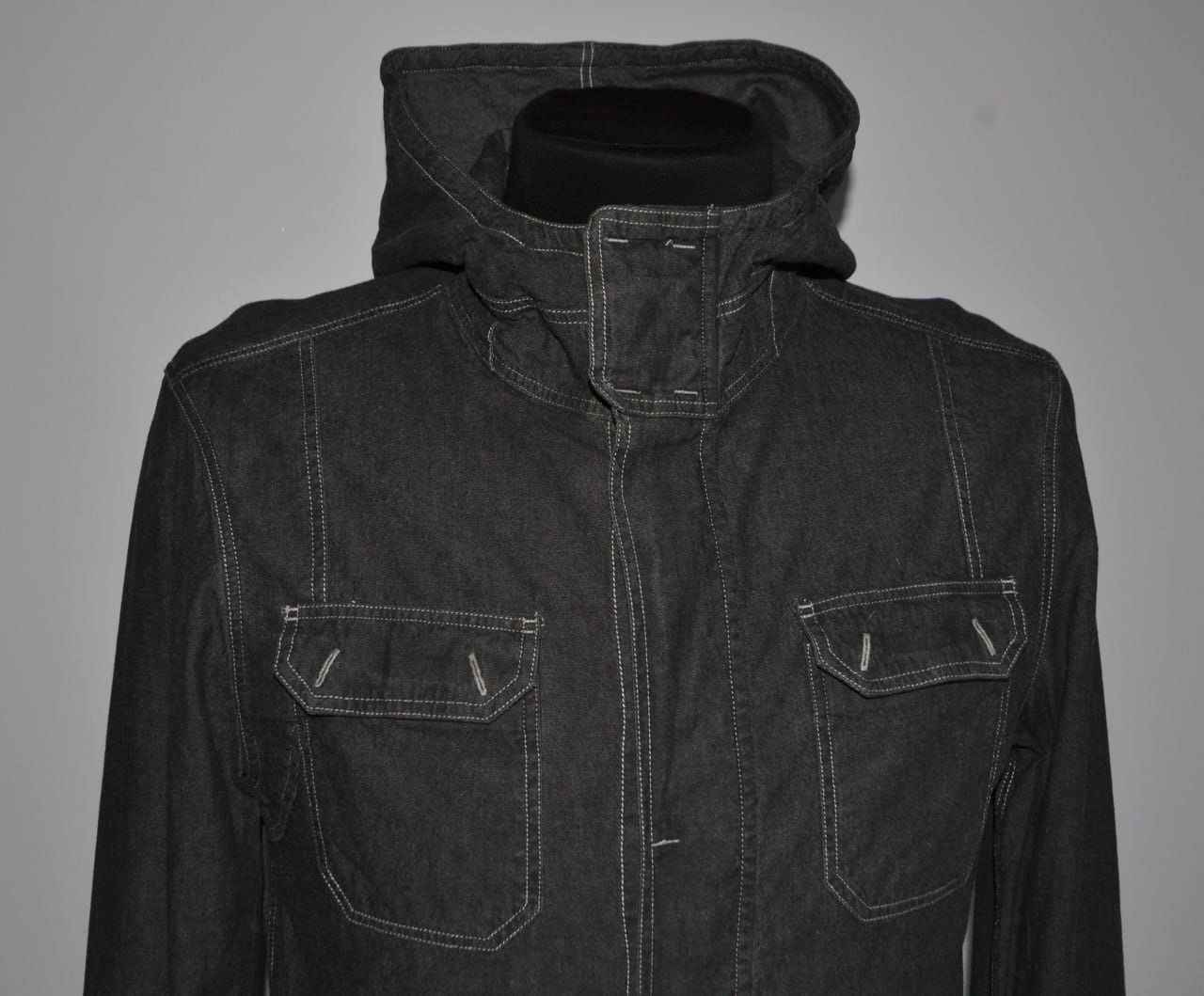 Allsaints All Saints Dye Cotton Wash Chambray Hooded Shirt Size M Size US M / EU 48-50 / 2 - 2 Thumbnail