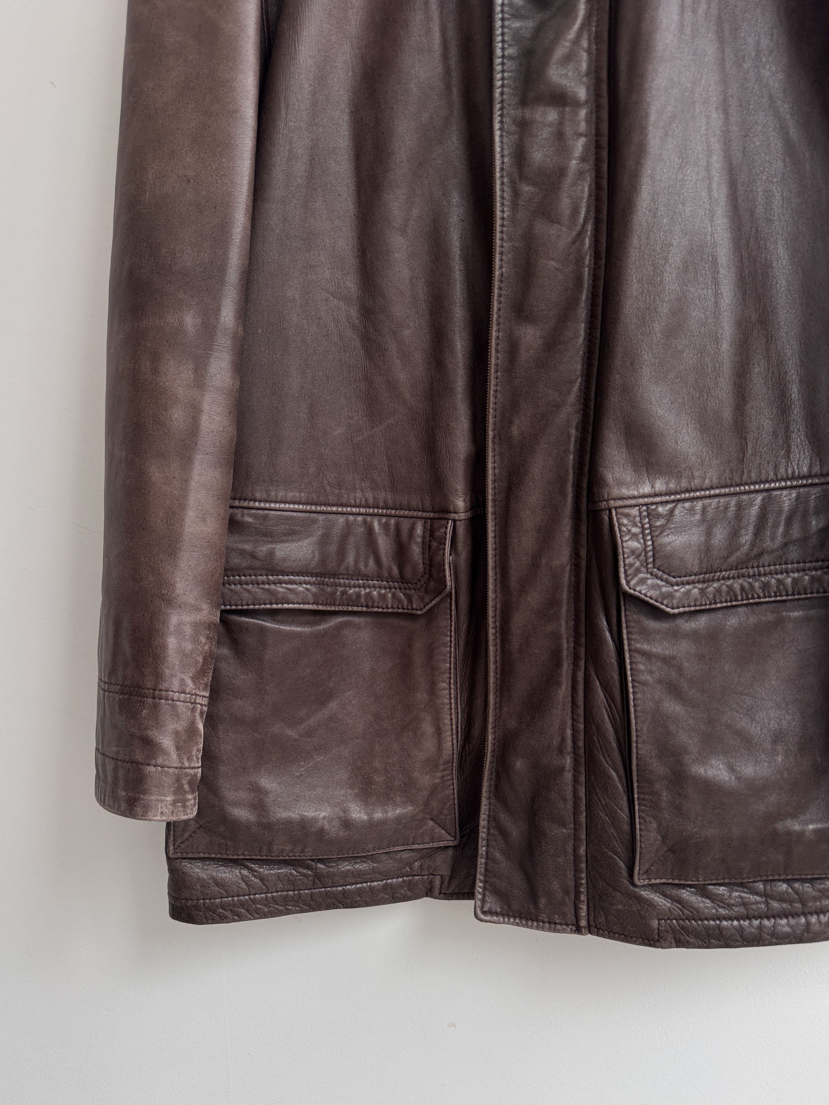 Pal Zileri Pal Zileri Leather Coat Jacket Size US L / EU 52-54 / 3 - 7 Thumbnail