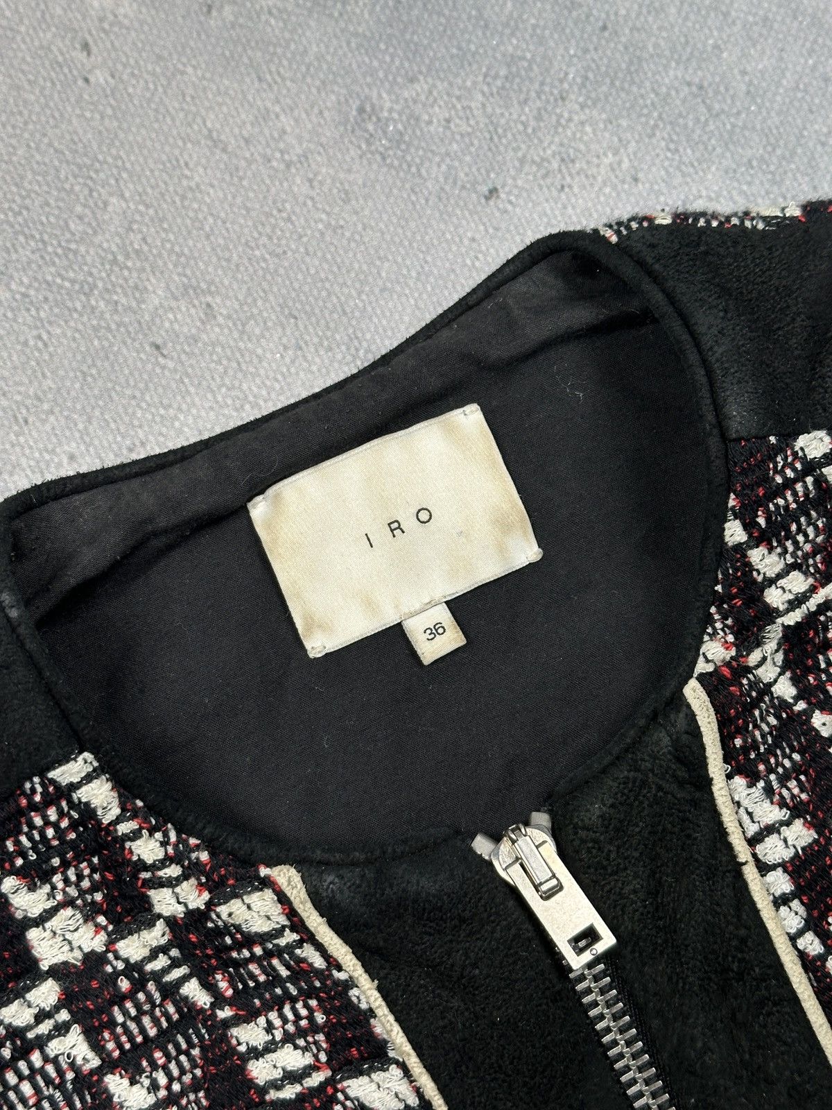 Iro Rare IRO Kamber Tweed Moto Jacket Textured Boucle Leather Size S / US 4 / IT 40 - 9 Thumbnail