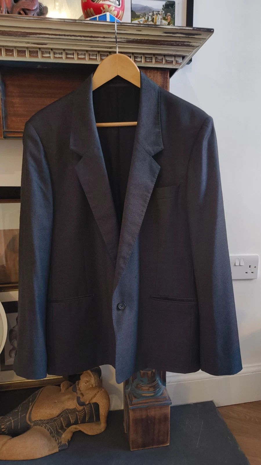 E. Tautz Wool/Silk charcoal blazer Size 40R - 2 Thumbnail