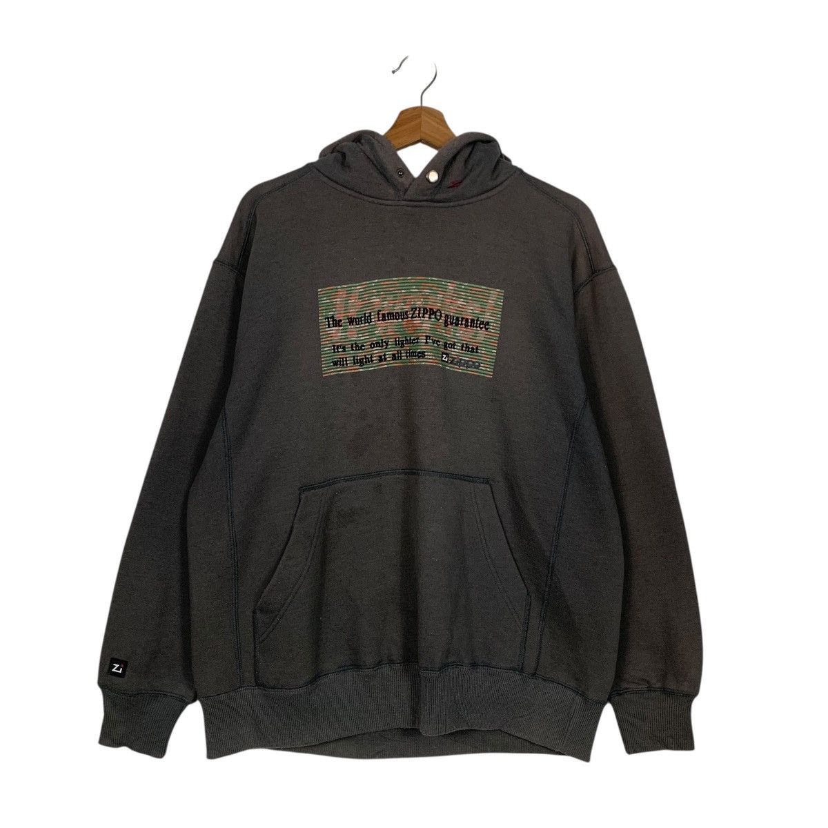 Zippo Vintage 90’s ZIPPO Pullover Hoodie Sweatshirt #3639-C166 Size US L / EU 52-54 / 3 - 10 Thumbnail