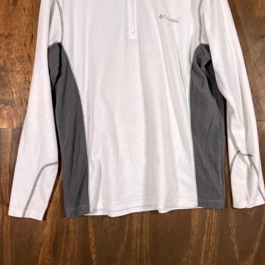 Vintage Columbia Sweater White Gray 1/4 Zip Long Sleeve Fleece Pullover M Medium Men’s Casual Outdoor Winter Fall Size US M / EU 48-50 / 2 - 3 Thumbnail