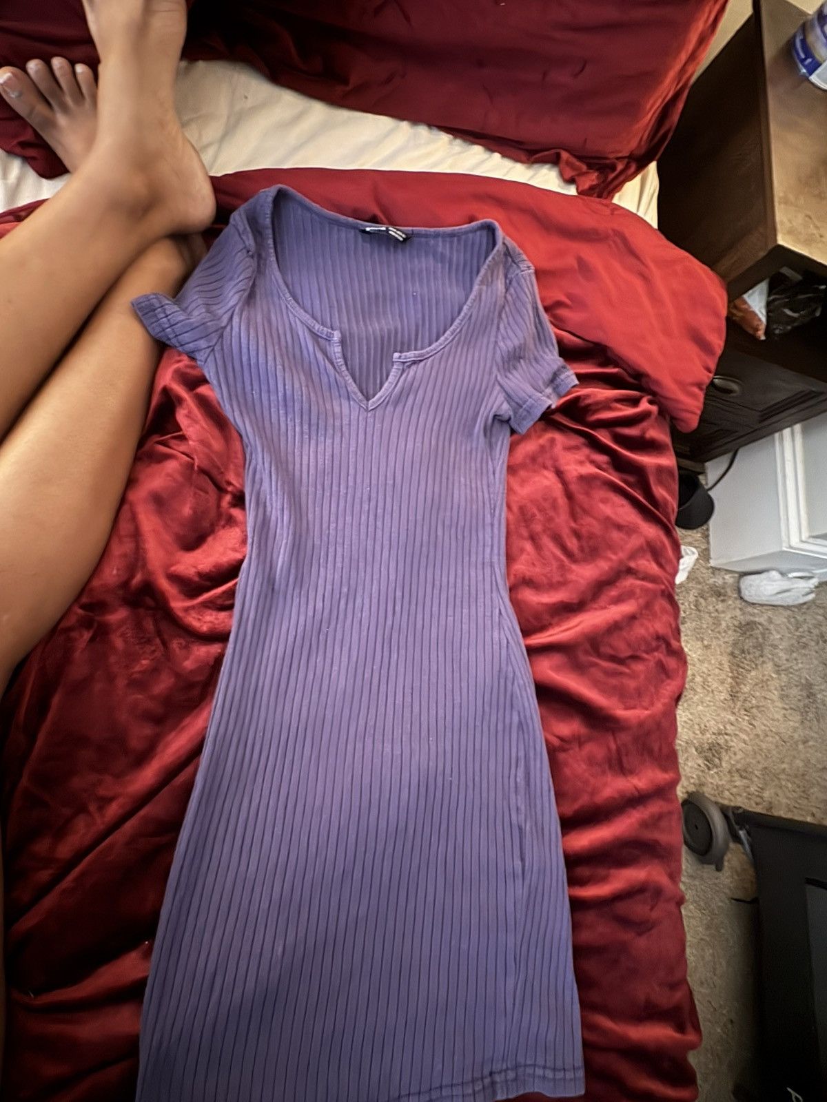 Shein Blue V neck Dress ❤️ Size S / US 4 / IT 40 - 2 Thumbnail