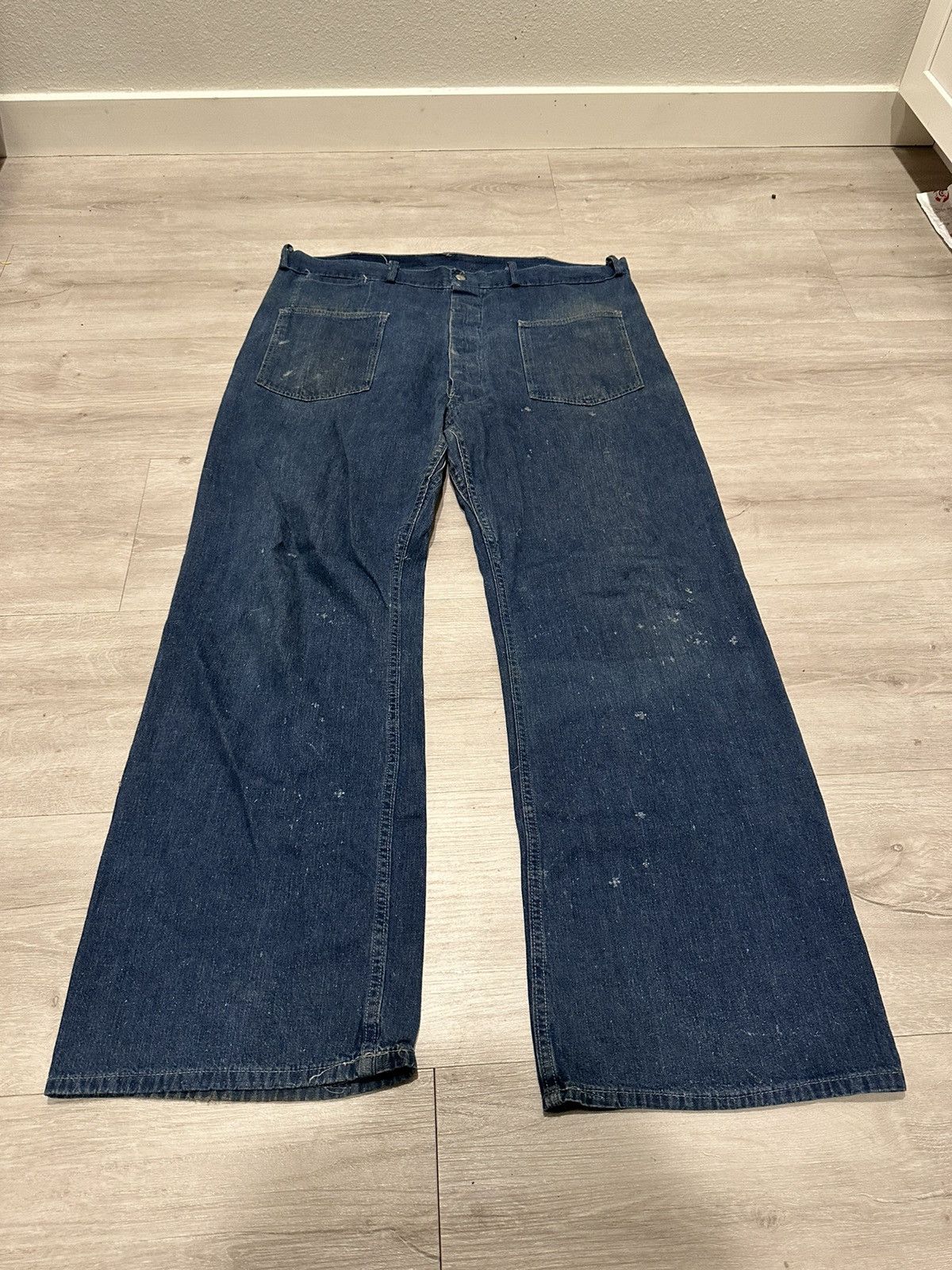 Image of True Vintage 1940S Denim / Dungarees Extra Wide in Blue, Men's (Size 36)