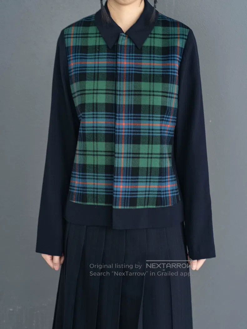 Comme des Garcons Comme Des Garcons Green Check Wool Patchwork Shirt Size XS / US 0-2 / IT 36-38 - 8 Thumbnail