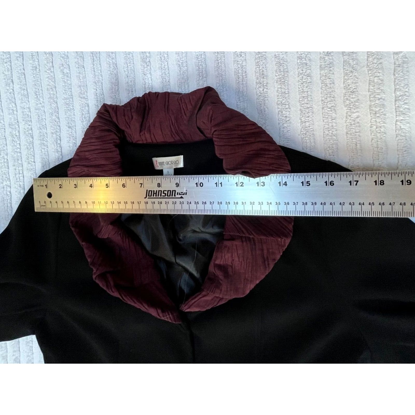 Vintage Anne Giorgio Women's Black with Ruffle Collar Crop Blazer Jacket Size Small Size S / US 4 / IT 40 - 5 Thumbnail