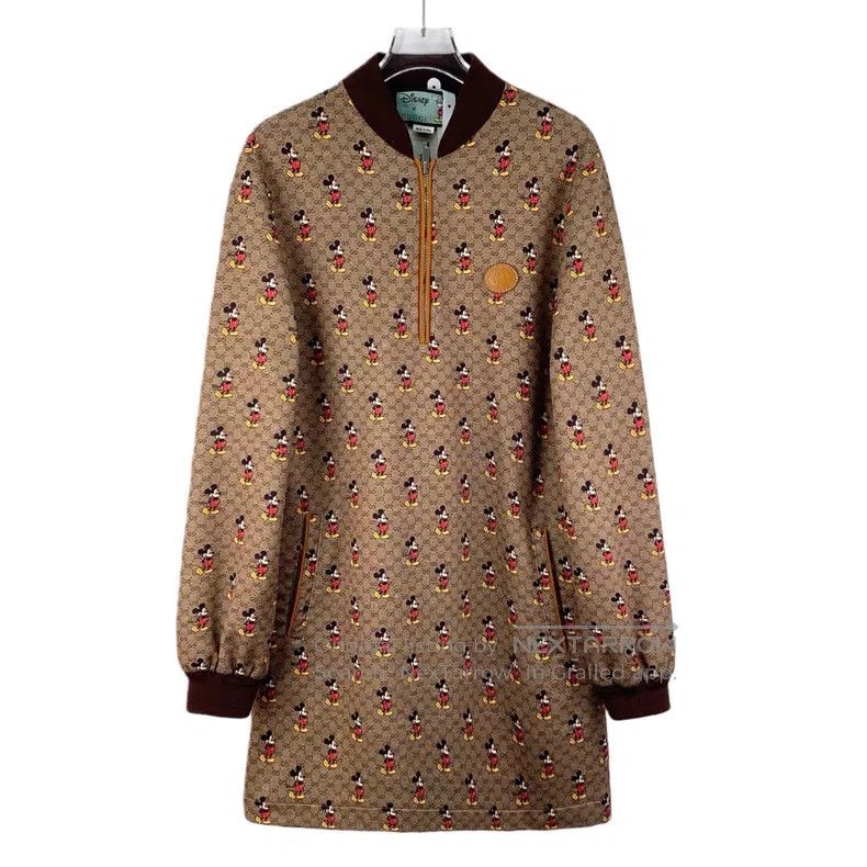 Gucci Gucci Dark brown Mickey Mouse logo old flower full print s Size XS / US 0-2 / IT 36-38 - 1 Thumbnail