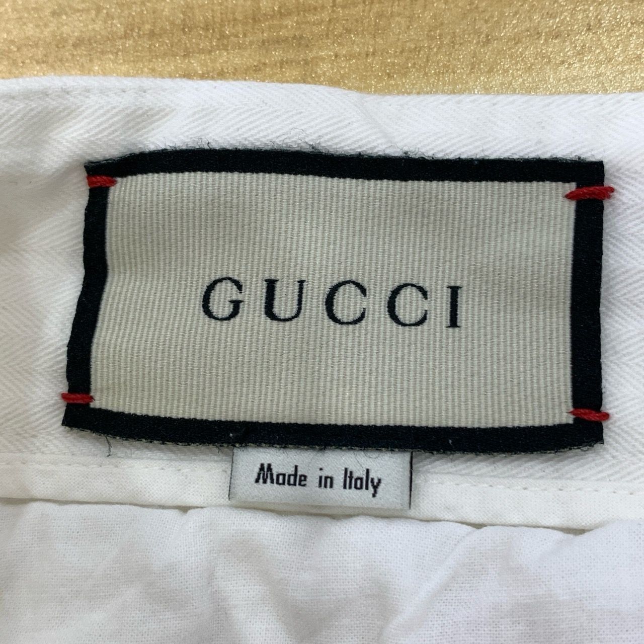 Gucci Gucci Mens White Cotton-Linen Blend Shorts Size 50 Made In I Size US 34 / EU 50 - 5 Thumbnail