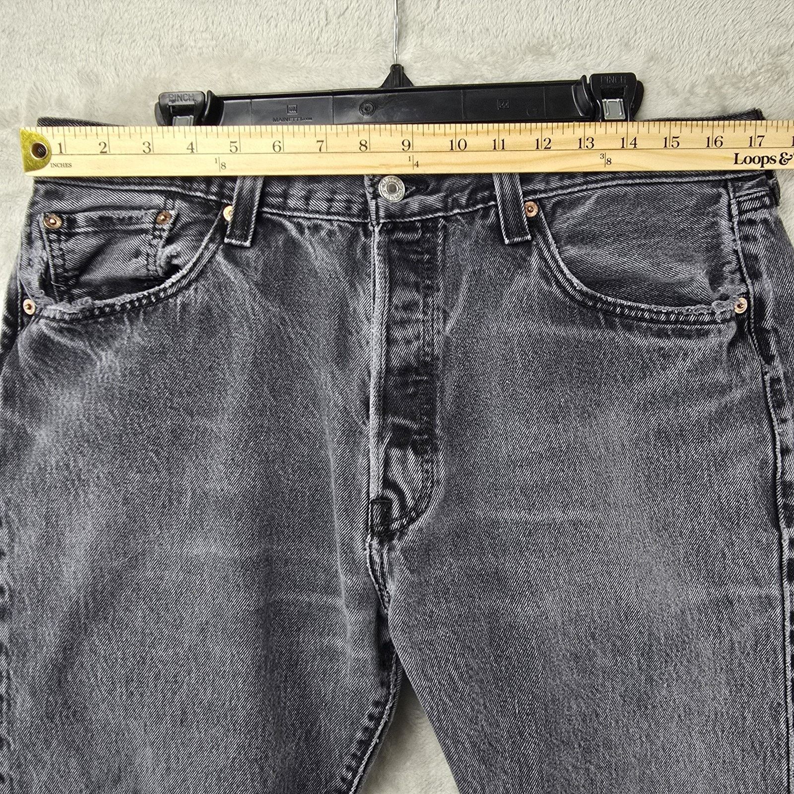 Levi's Levis 501 Jeans Mens 38x34 (Fits 34x30) Black Distressed Y2K Size US 34 / EU 50 - 13 Thumbnail