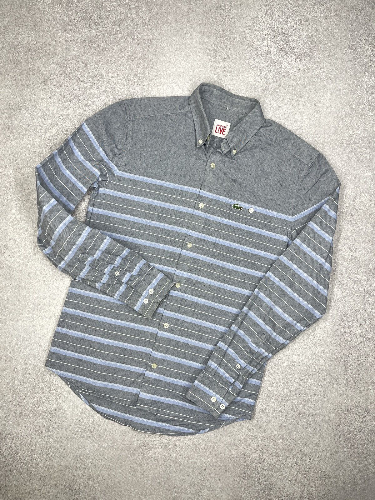 Lacoste Mens Lacoste Shirt Striped Blue Size M Size US M / EU 48-50 / 2 - 1 Thumbnail