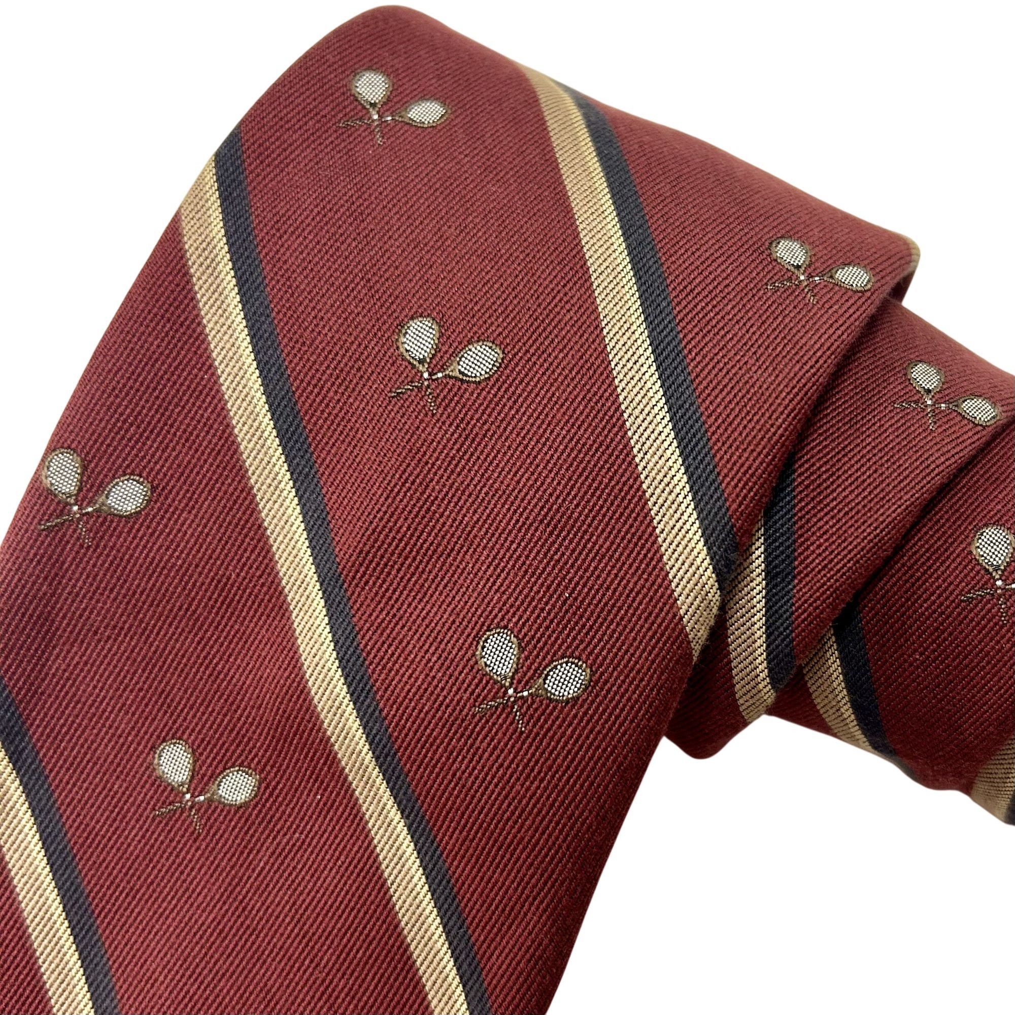 Robert Talbott Vtg Robert Talbott Handsewn Woven Maroon Silk Necktie Size ONE SIZE - 2 Thumbnail