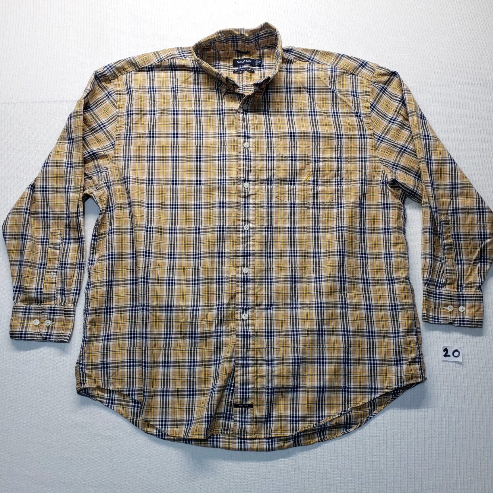 Nautica Nautica Shirt Button-Up Long Sleeve Plaid Yellow 2XL Men’s Cotton Casual Shirt 2XL Mens Color Yellow Size US XXL / EU 58 / 5 - 2 Thumbnail