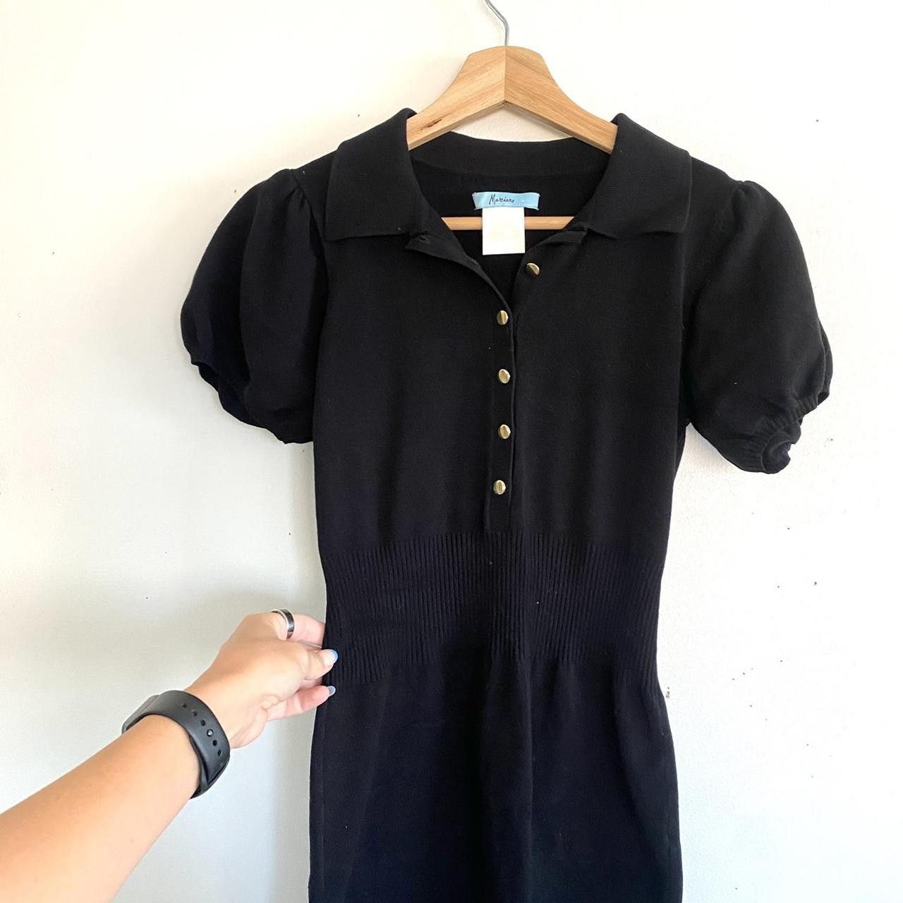 Georges Marciano MARCIANO BLACK COLLARED SWEATER DRESS WOMENS SIZE MEDIUM Size M / US 6-8 / IT 42-44 - 6 Thumbnail