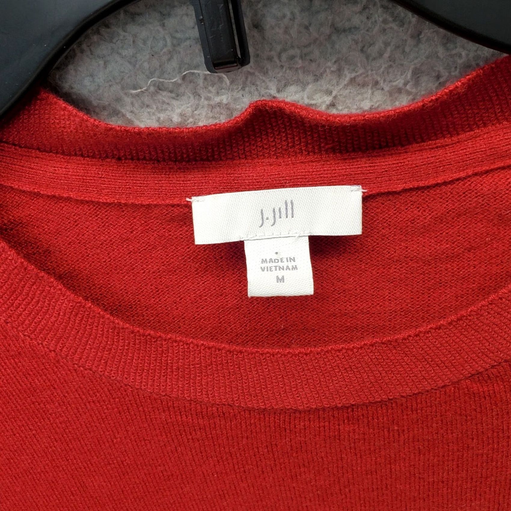 J. Jill J. Jill Sweater Womens Size M Red Solid Tight Knit Pullover Raglan Hem & Cuff Knitwear Size M / US 6-8 / IT 42-44 - 3 Thumbnail