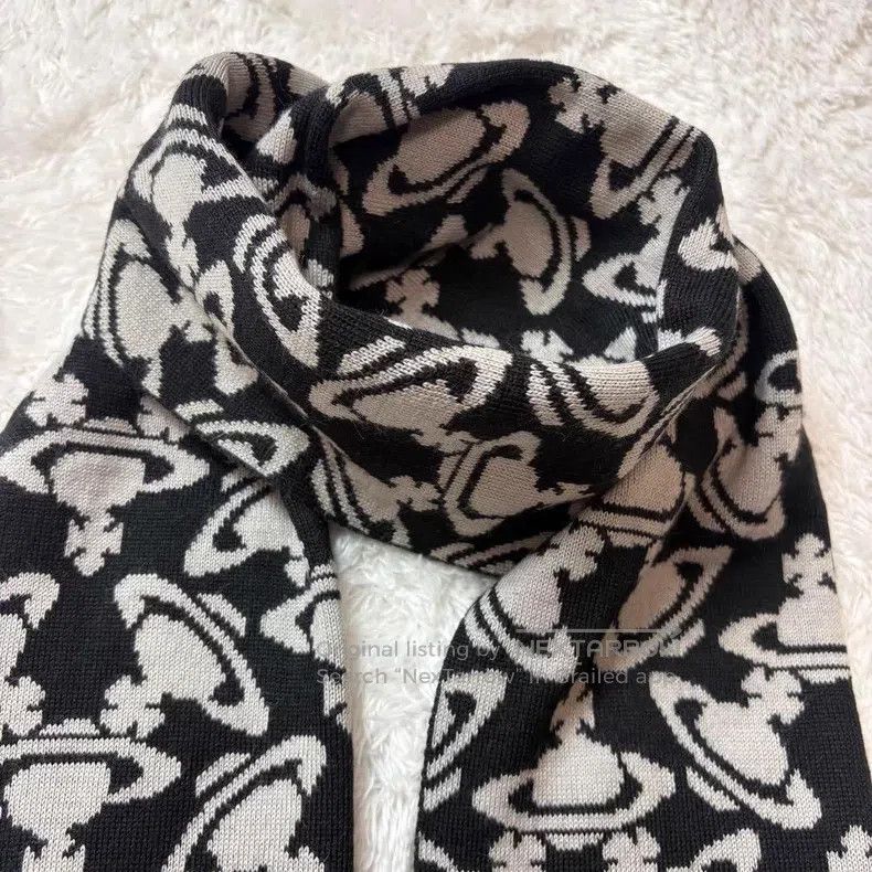 Vivienne Westwood Vivienne Westwood Printed Saturn Black and White Scarf Size ONE SIZE - 5 Thumbnail