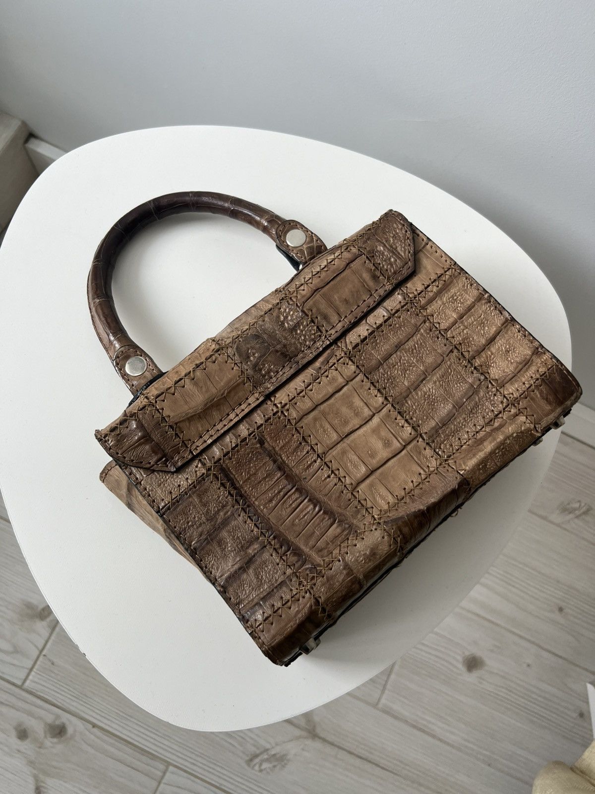 Vintage Vintage Women's Leather bag Crocodile Leather Made By Jaguar Size ONE SIZE - 6 Thumbnail