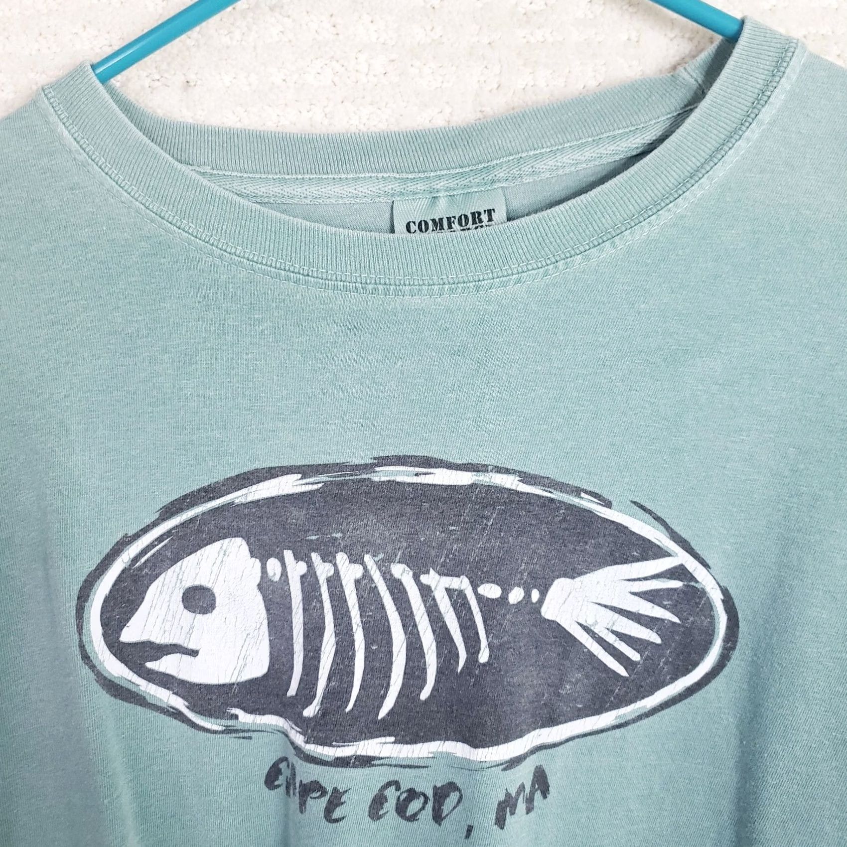 Vintage Cape Cod T-shirt Long Sleeve Crew Neck Green 100% Cotton Fish Cape Cod Graphic Men L Cap Cod Brand Shirt Size US L / EU 52-54 / 3 - 5 Thumbnail