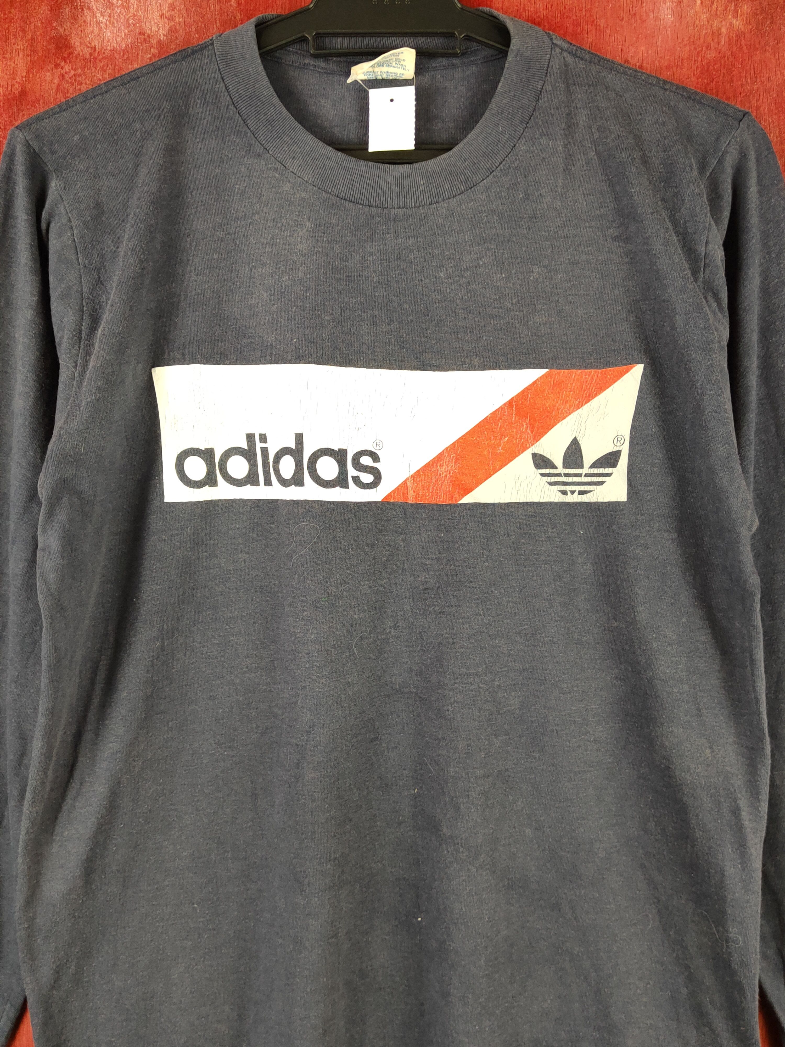 Adidas Adidas vintage made in usa Faded Long Sleeve T-Shirts #S2233 Size US M / EU 48-50 / 2 - 2 Thumbnail