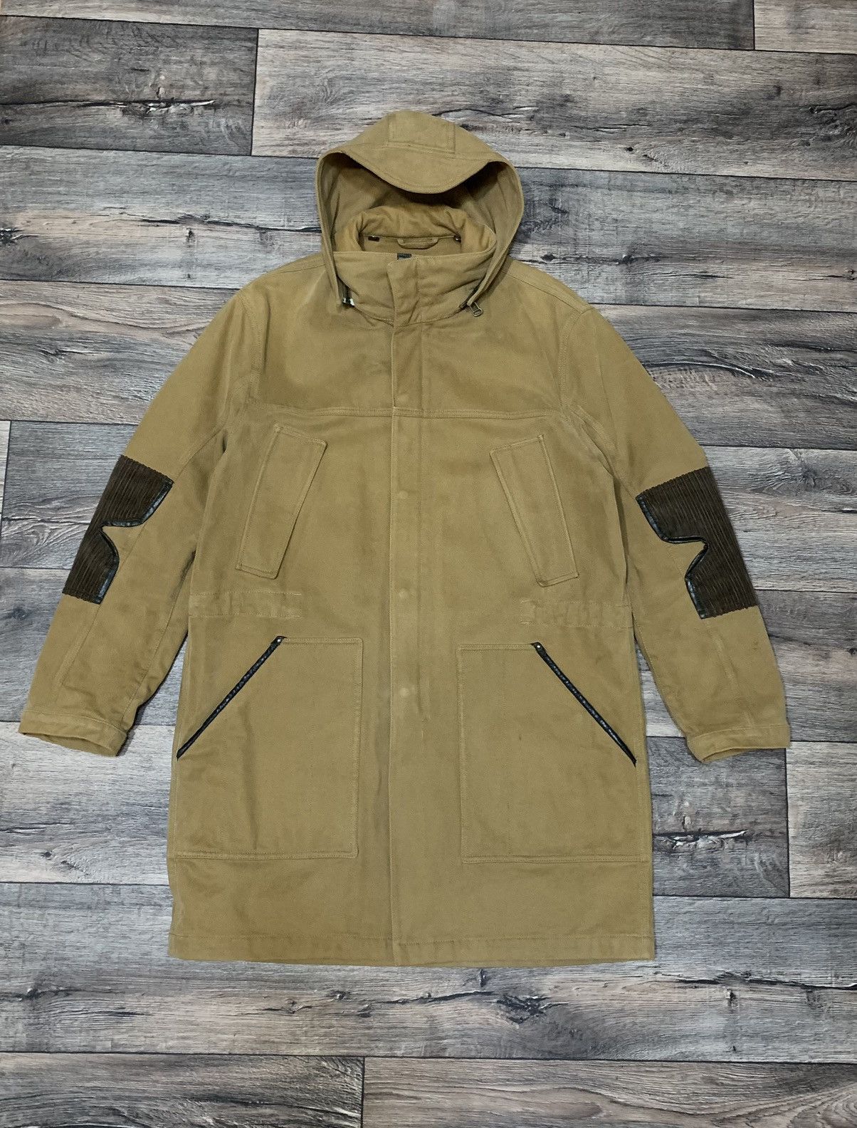 Hugo × Hugo Boss Vintage Hugo Boss Long Brown Thick Cotton Parka Jacket Size US M / EU 48-50 / 2 - 1 Thumbnail