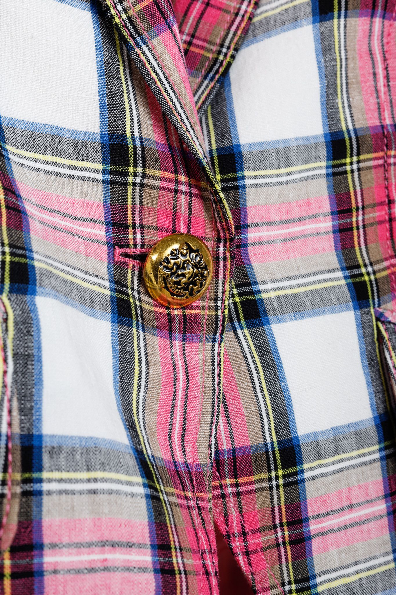SMYTHE Smythe SS/20 Madras Plaid Pouf Sleeve One Button Blazer Size S / US 4 / IT 40 - 8 Thumbnail