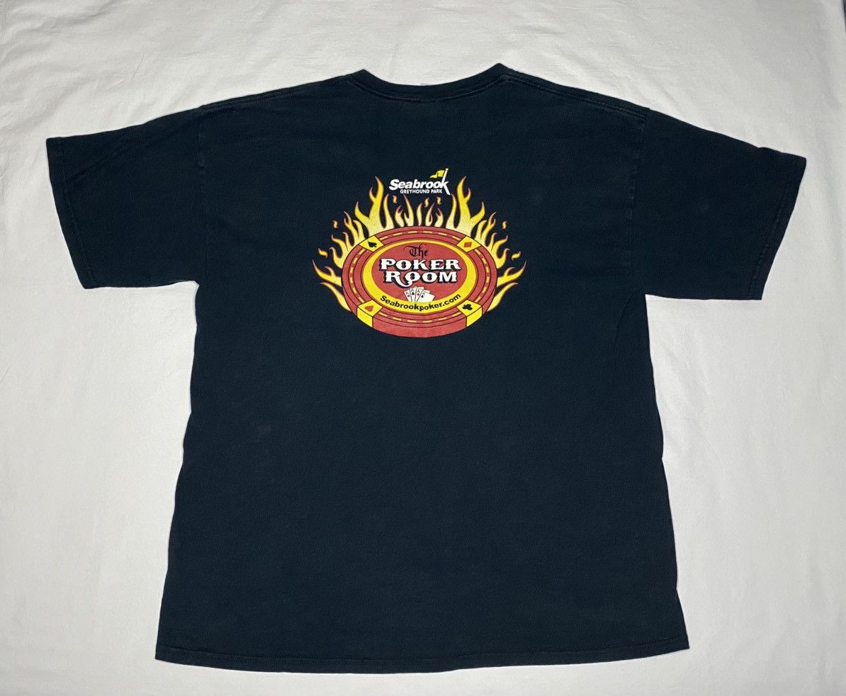 Gildan Vintage Poker Room Flame Black Tee Seabrook Greyhound Park Size US XL / EU 56 / 4 - 1 Thumbnail