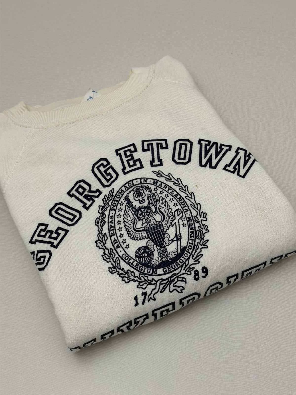 NCAA Vintage 70s Georgetown Hoyas University Sweatshirt Large Size L / US 10 / IT 46 - 9 Thumbnail