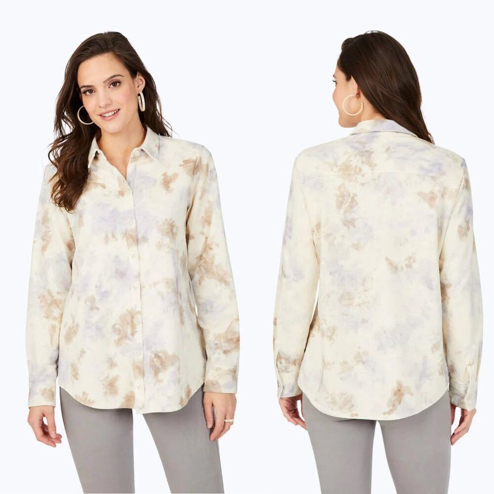 Other NWT New $89 Foxcroft Zoey Vegetable Tie-Dye Shirt Size S Size S / US 4 / IT 40 - 1 Thumbnail
