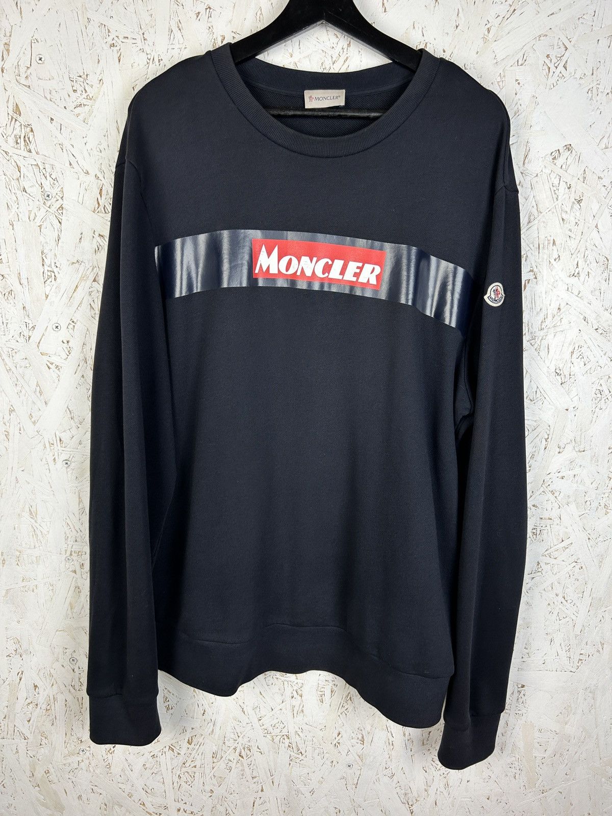 Moncler Moncler Logo Print Crewneck Sweatshirt Blue XXL Size US XXL / EU 58 / 5 - 1 Thumbnail