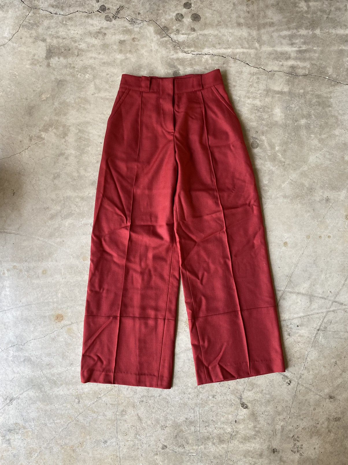Marni High Waisted Wide Leg Wool Trousers 28/32