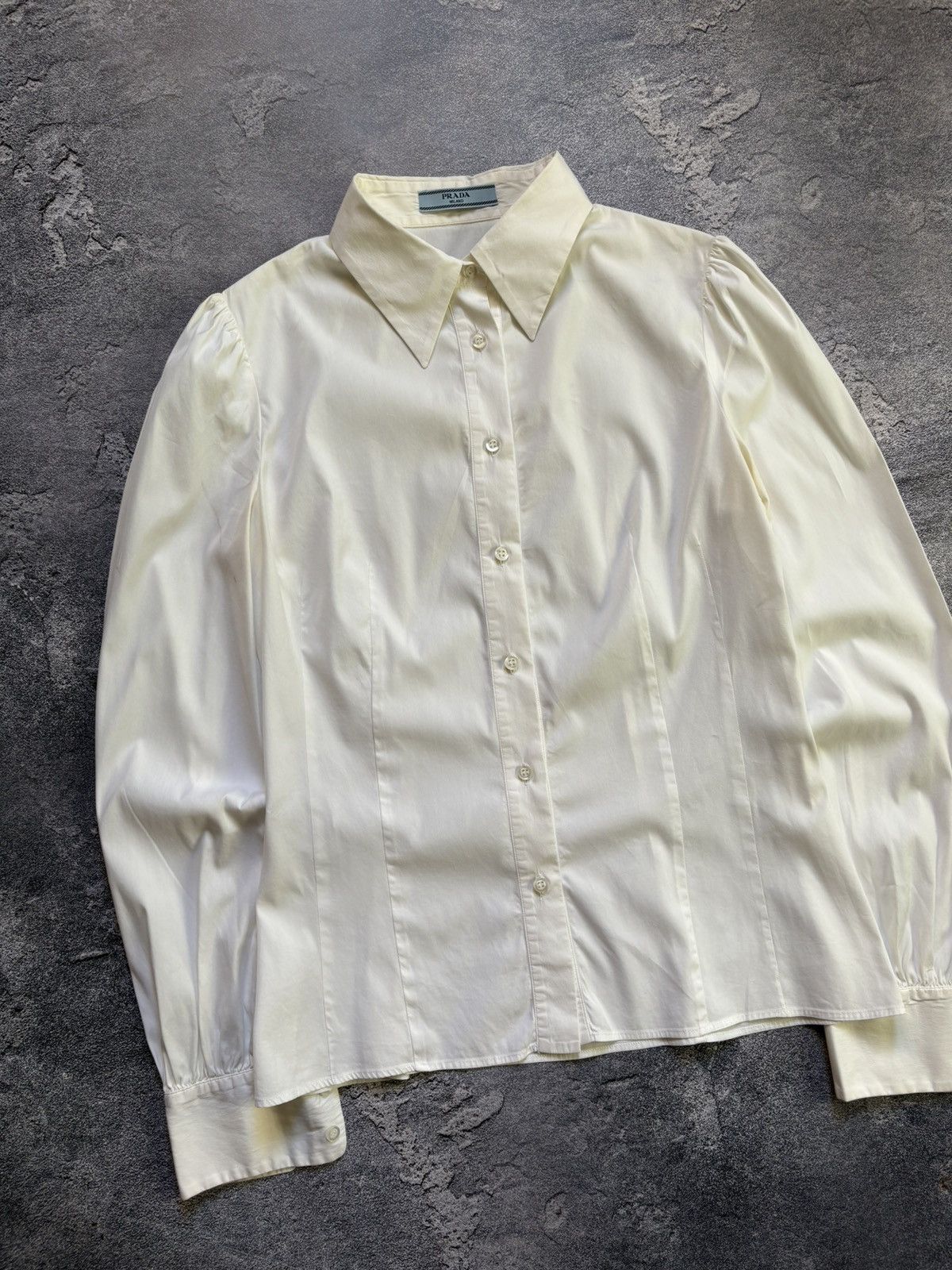 Prada Prada Milano Luxury Woman’s White Blouse Shirt Button Up Size M / US 6-8 / IT 42-44 - 2 Thumbnail