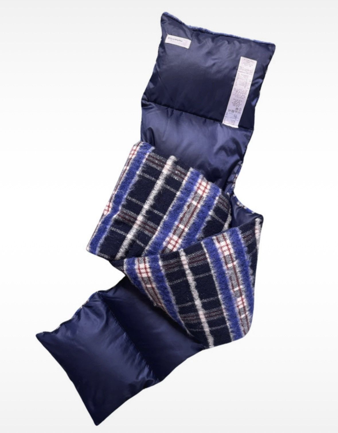 Nanamica Nanamica Blue Down Wool Check Muffler Scarf Size ONE SIZE - 2 Thumbnail