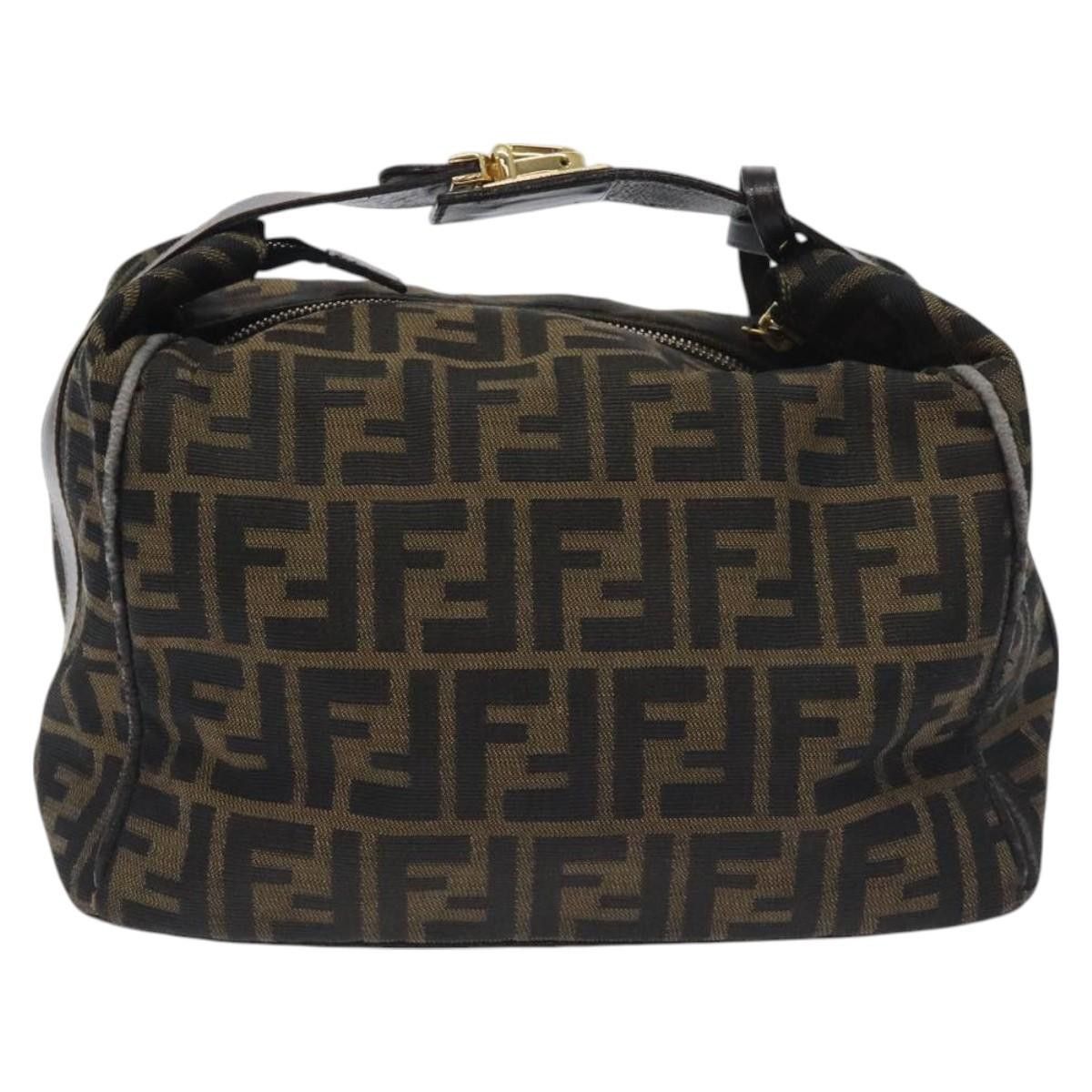Fendi FENDI Zucca Canvas Hand Bag Black Brown Size ONE SIZE - 3 Thumbnail