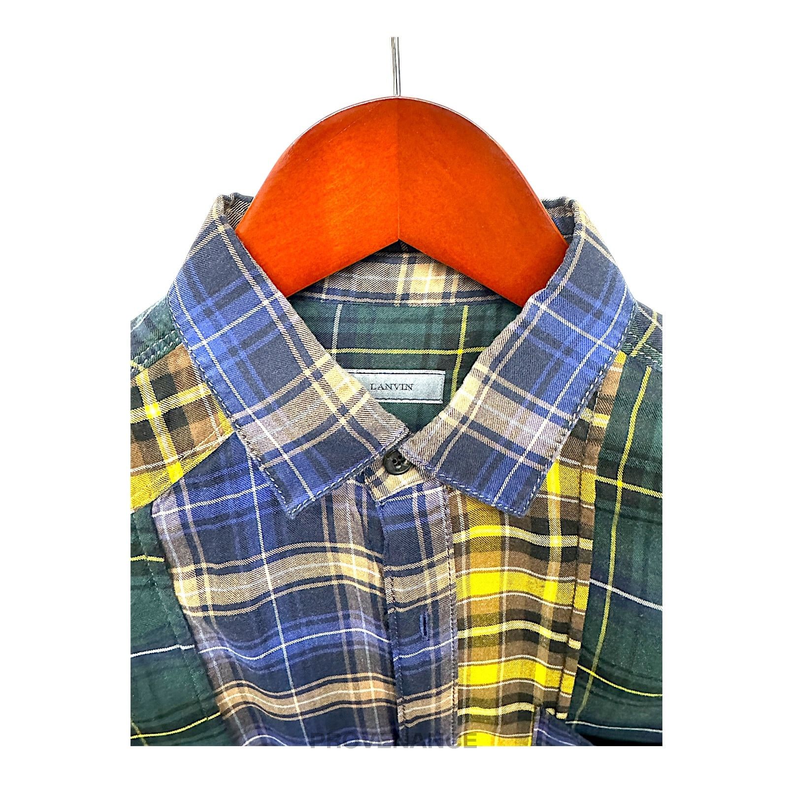 Lanvin 🔴 Lanvin Patchwork Flannel Shirt - Multicolor Plaid 37 14.5 Size US XS / EU 42 / 0 - 4 Thumbnail