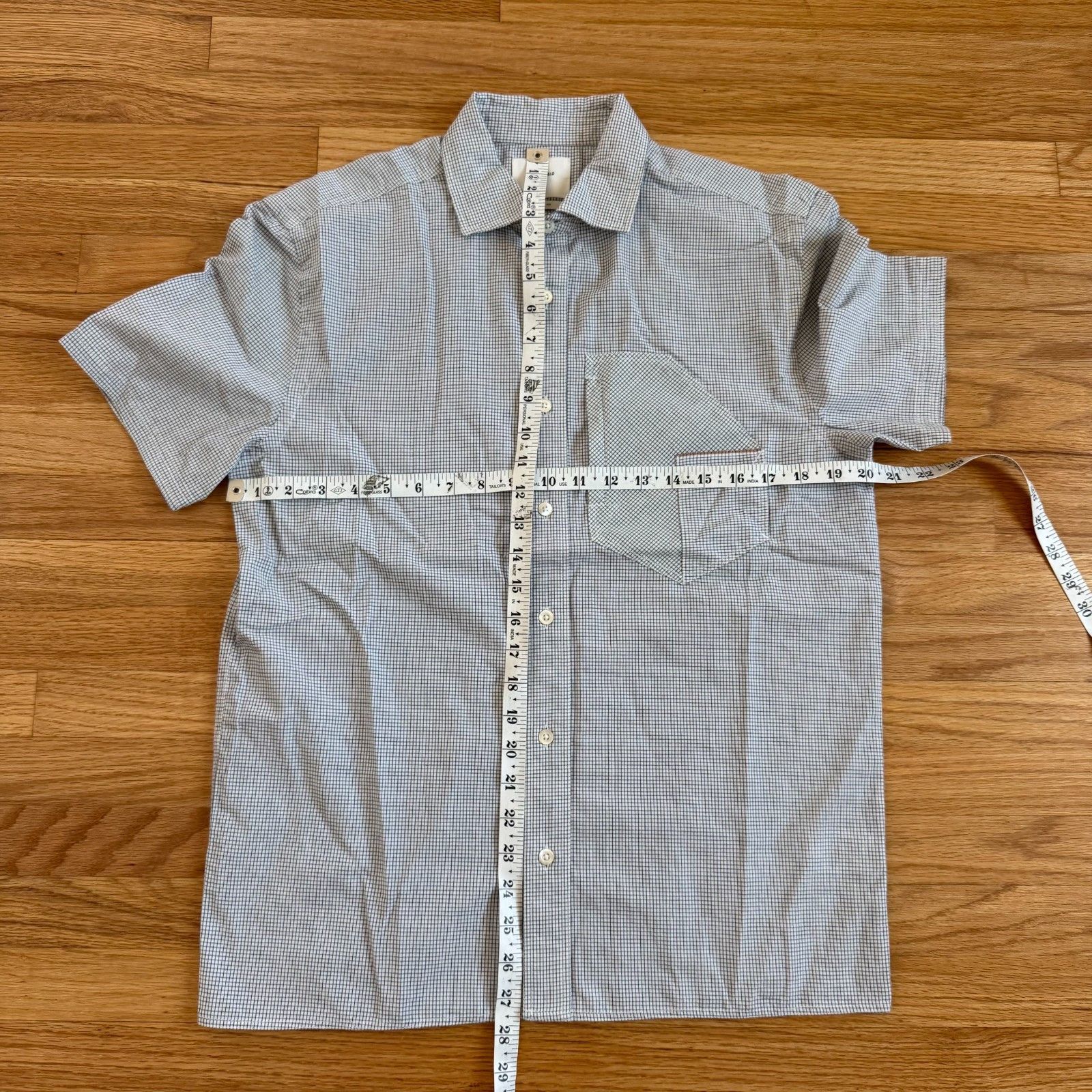 Billy Reid Billy Reid Selvedge Check Pattern S/S Button Up Shirt Size US S / EU 44-46 / 1 - 2 Thumbnail
