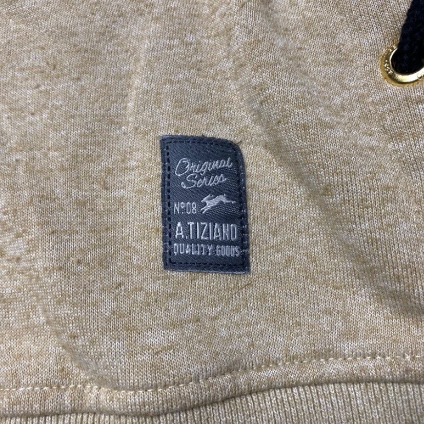 Vintage A Tiziano Hoodie Mens 2XL Beige Pullover Sweatshirt Pockets Heavyweight Size XXL / US 16-18 / IT 52-54 - 5 Thumbnail