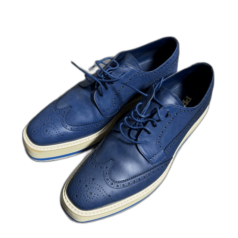 Prada Prada Men's Blue Brogue Platform Shoes -2505 Size US 8 / EU 41 - 1 Thumbnail