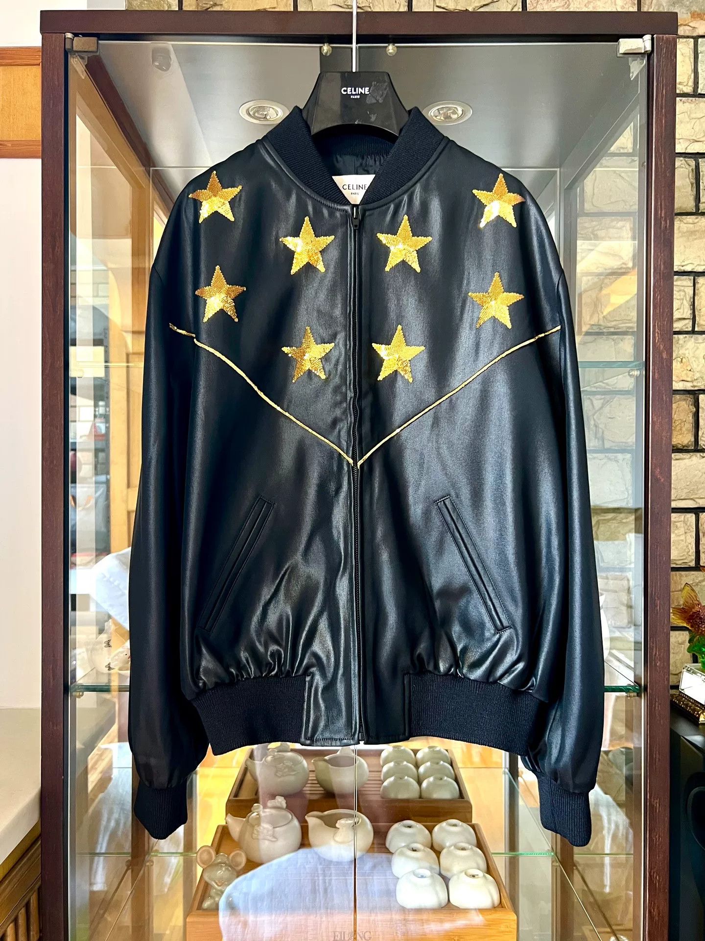 Celine celine black leather star baseball jacket Size US S / EU 44-46 / 1 - 1 Thumbnail