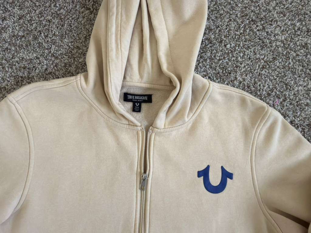 True Religion True Religion Buddha Logo Full-Zip Hoodie - Beige - Size M Size US M / EU 48-50 / 2 - 2 Thumbnail