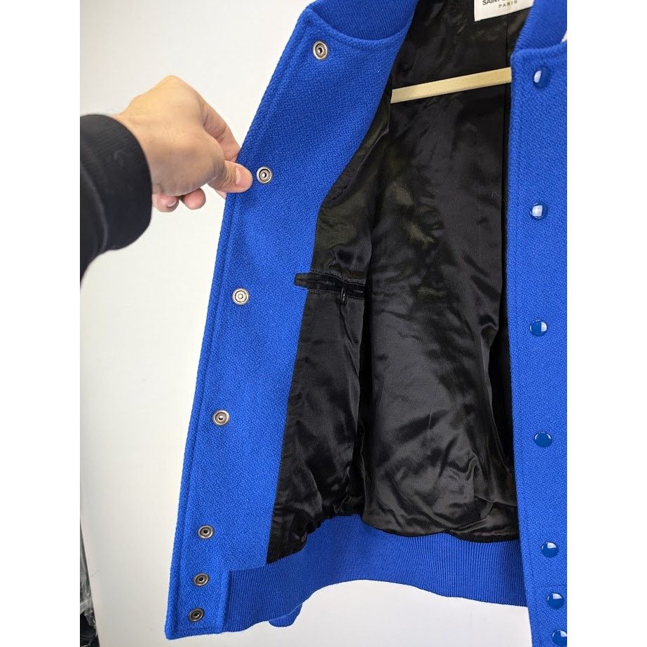 Saint Laurent Paris o1rshd1 Teddy Jacket in Blue Size US S / EU 44-46 / 1 - 17 Thumbnail