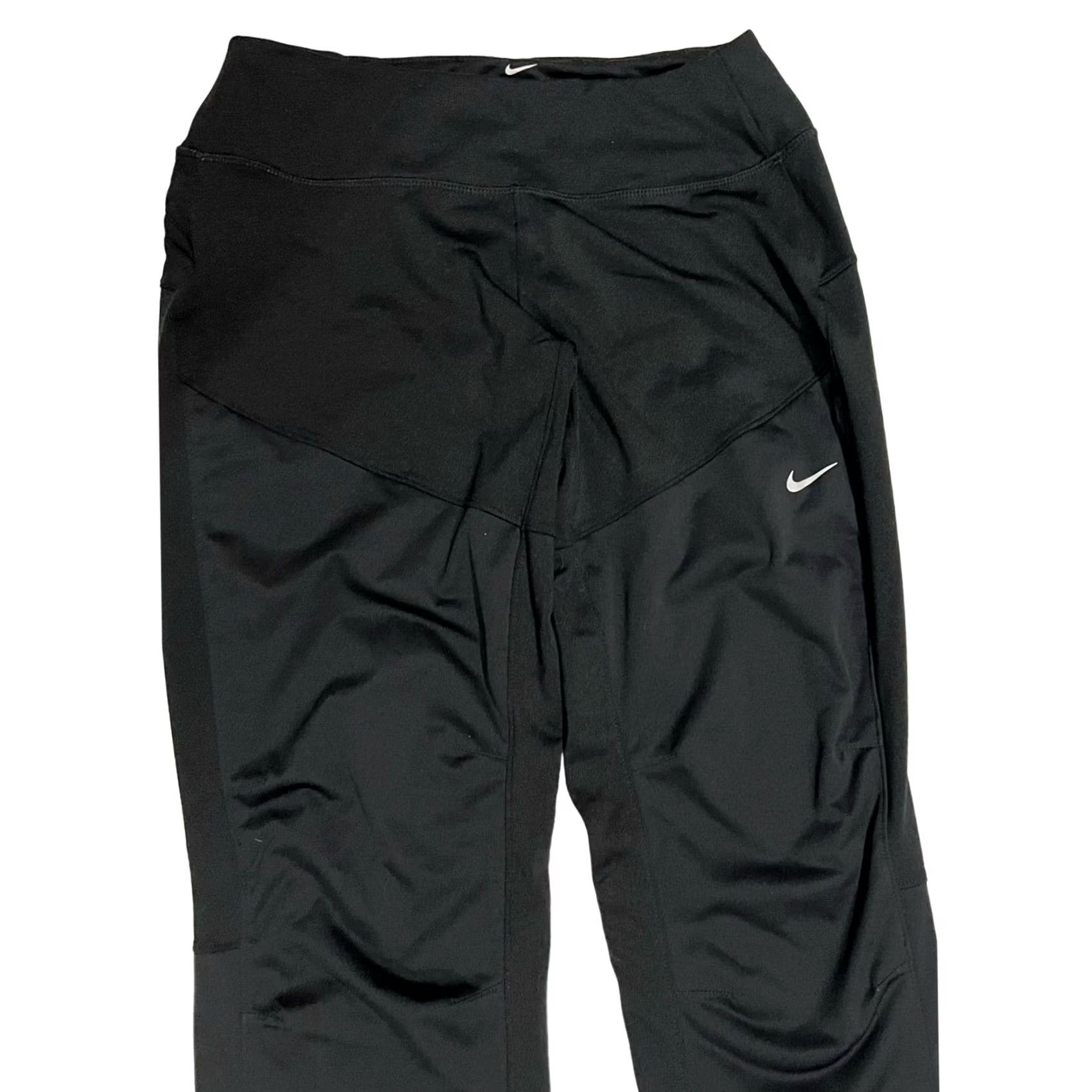 Nike Nike Womens Running Tights Pants Black Shield Dri-Fit Ankle Zipper Sz S Size 28" / US 6 / IT 42 - 2 Thumbnail