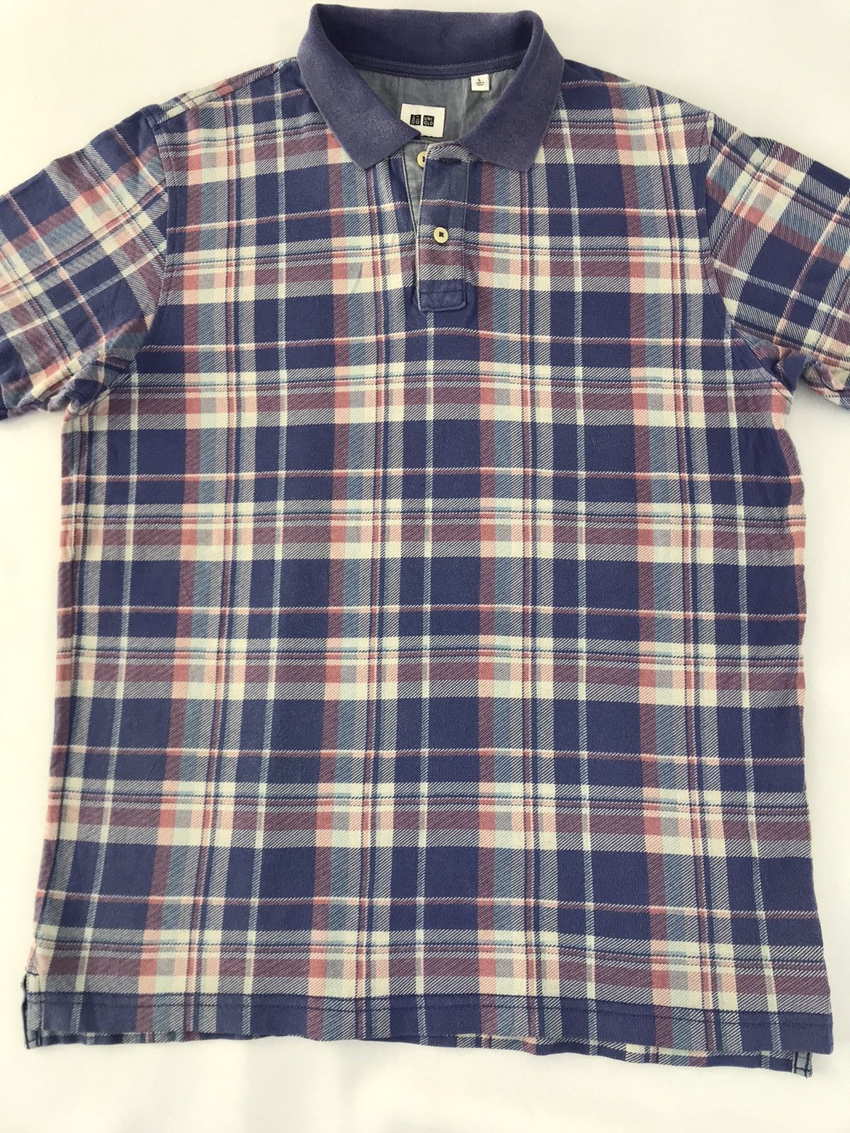Japanese Brand Vintage Classic Checkered Design Polo Tee T-shirt Size US L / EU 52-54 / 3 - 3 Thumbnail