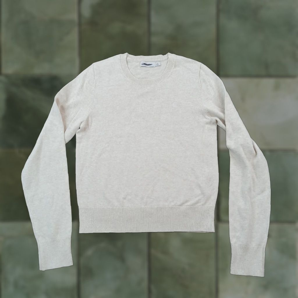 Calvin Klein Calvin Klein Crew Neck Sweater Womens Medium Beige Cotton Long Sleeve Casual Pullover Size M / US 6-8 / IT 42-44 - 1 Thumbnail