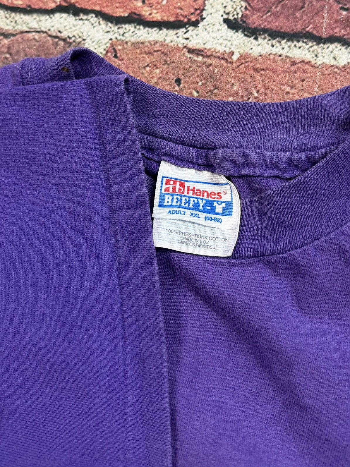 Hanes Vintage Hanes Beefy-T Blank T Shirt Purple Single Stitch 90s Size US XXL / EU 58 / 5 - 7 Thumbnail