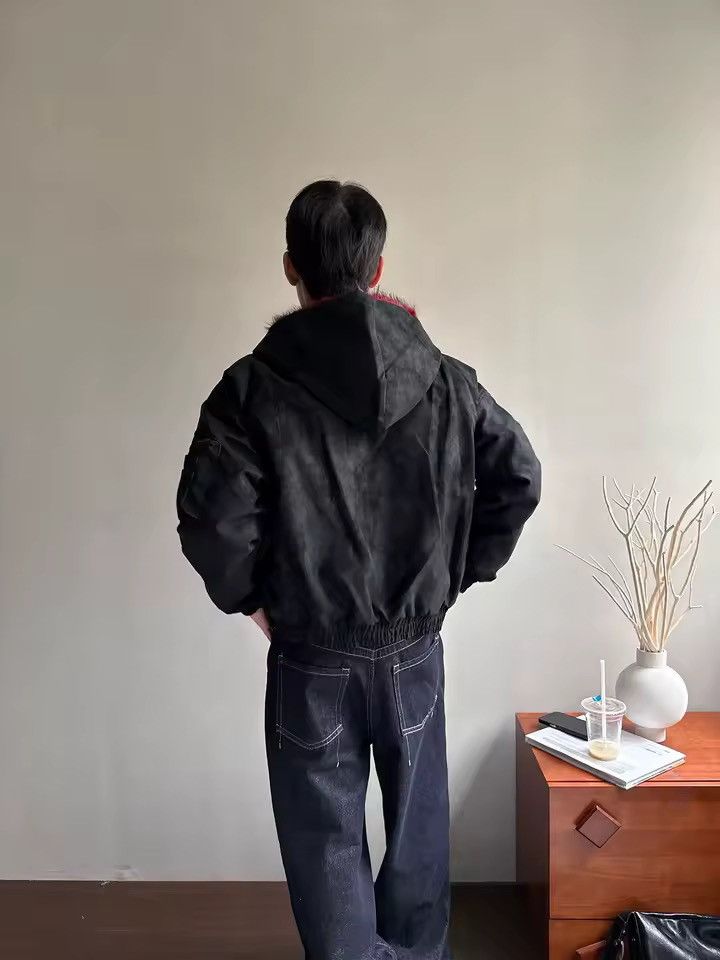 Other Washed Y2k Warm Hooded Streetwear Fur Jacket Coat Size US XL / EU 56 / 4 - 4 Thumbnail