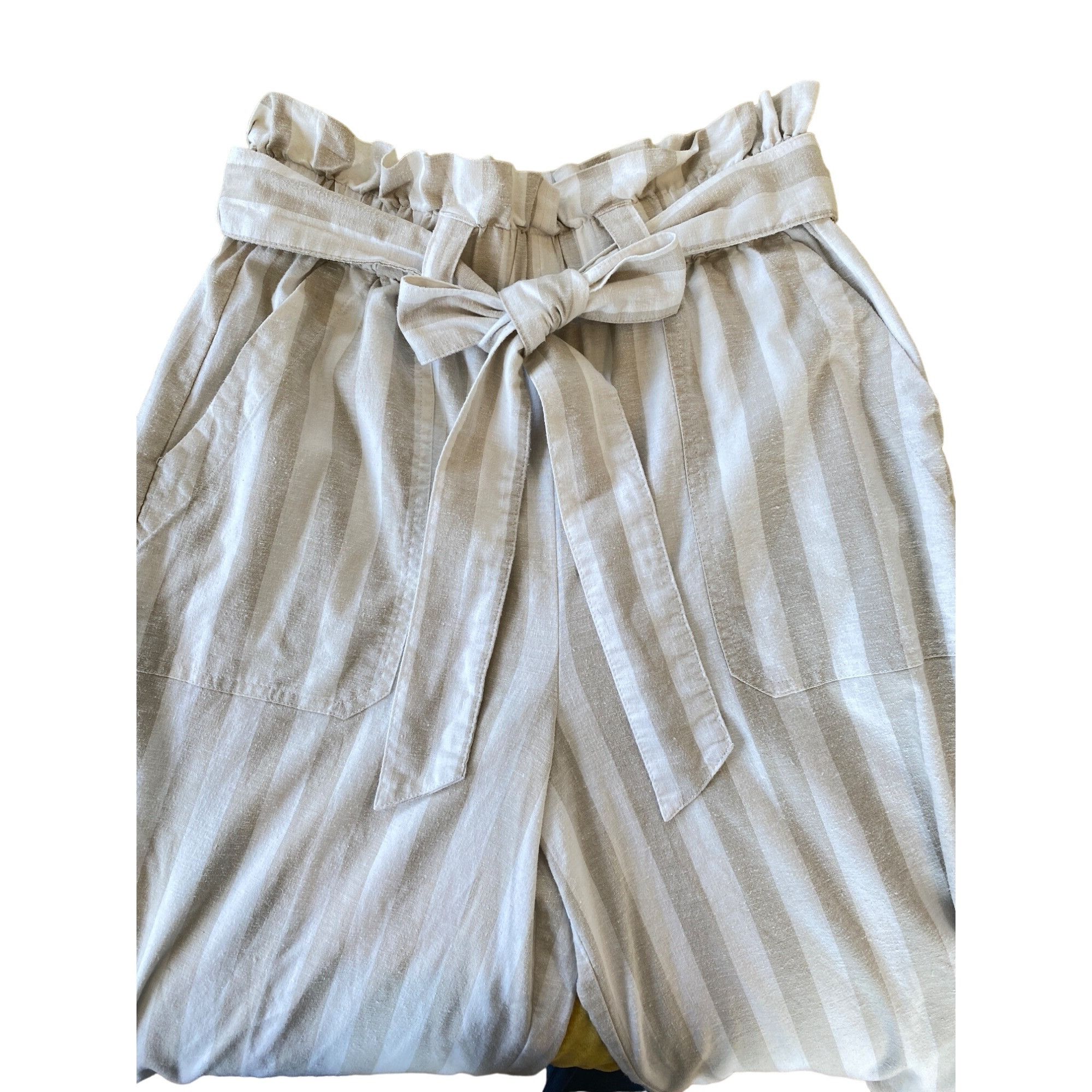 Marine Layer Marine Layer Caroline Pant Tan/White Stripe Small Wide Leg C Size 28" / US 6 / IT 42 - 8 Thumbnail