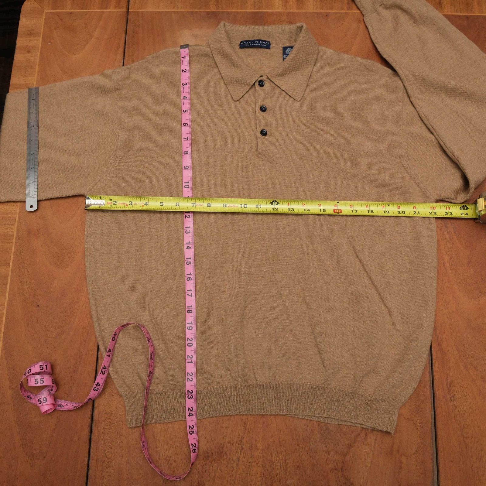 Grant Thomas Grant Thomas Made in Italy XL Merino Wool Collared Sweater Size US XL / EU 56 / 4 - 3 Thumbnail